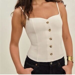 NWT reformation IVORY DANIKA BUTTON UP CAMISOLE Size 0
